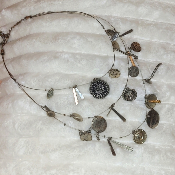 Chico's Silver Coin Multi-Layer Necklace - Picture 2 of 4